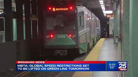 MBTA plans to lift ‘global’ speed restriction on Green Line on Saturday, other restrictions remain